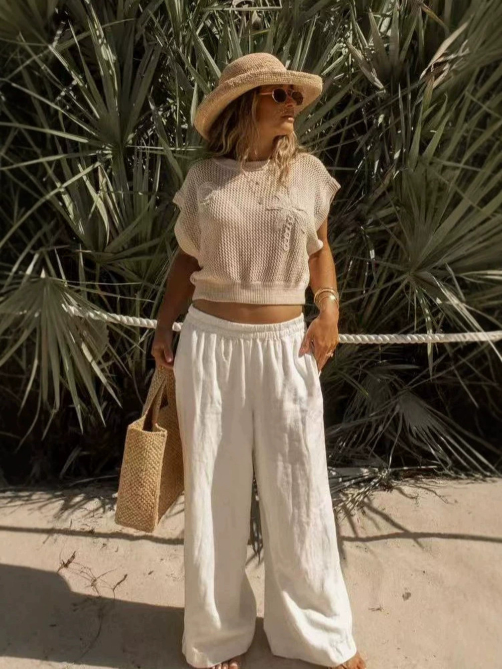 Zara Knitted Cutout Midriff Top Sleeveless Beach Cover Up - Picture 2 of 6